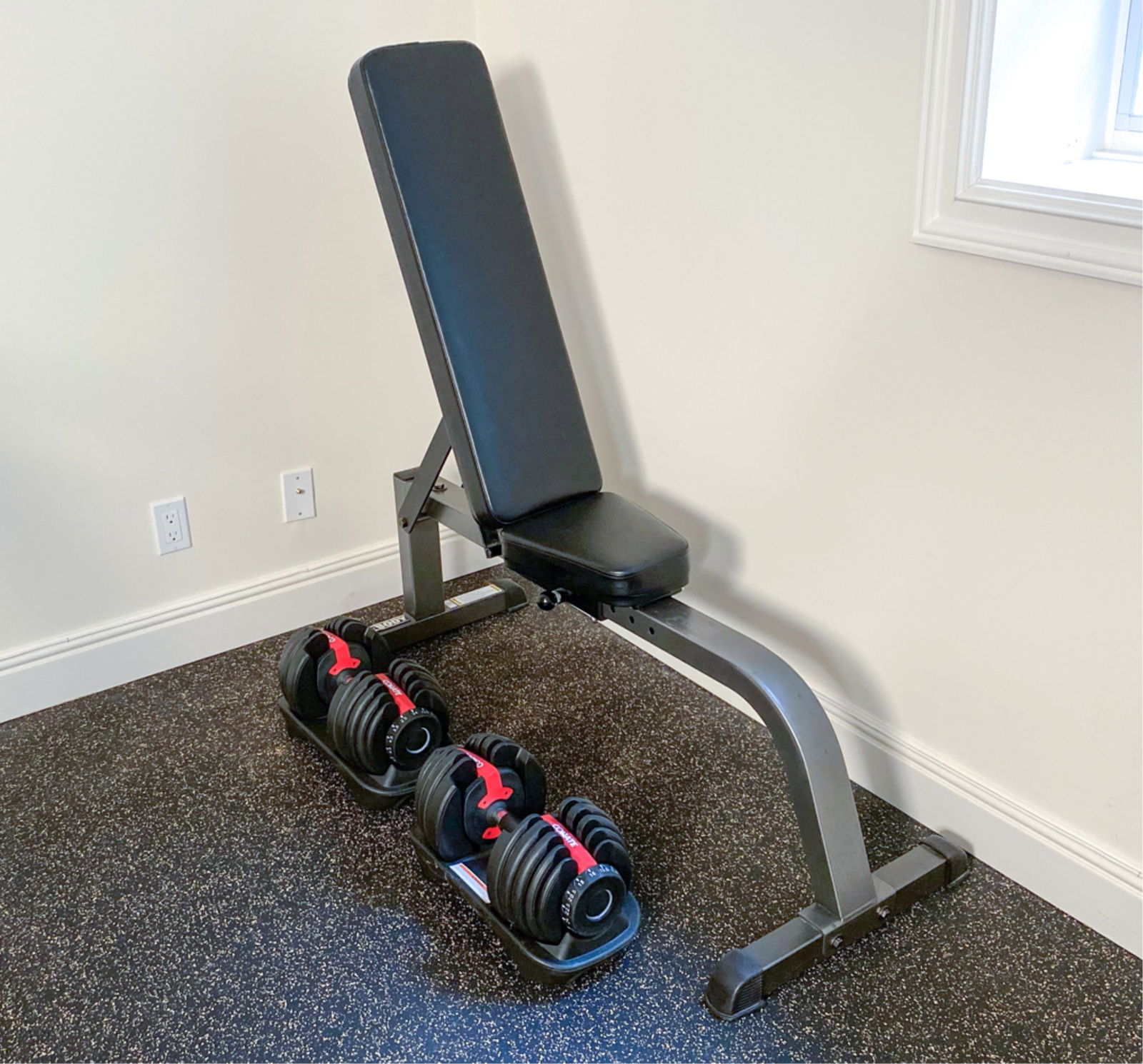 ADJUSTABLE DUMBBELLS & PARABODY BENCH (1 of 8)