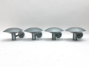 (4) DANISH STEEL OUTDOOR WALL SCONCES