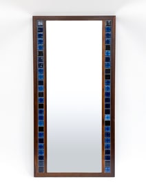 DANISH ROSEWOOD & TILE MIRROR. C.1970'S