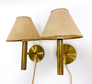 DANISH JAKOBSSON STYLE BRASS WALL LAMPS C.1970
