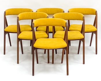 (6) DANISH TEAK TH. HERLOV DINING CHAIRS. C.1960'S
