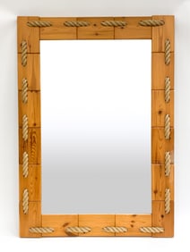 DANISH PINE & ROPE NAUTICAL STYLE MIRROR