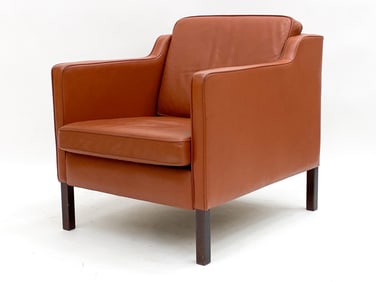 STOUBY DANISH LEATHER CLUB CHAIR. C.1960'S