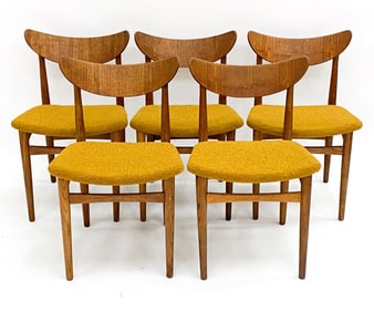 (5) DANISH TEAK DINING CHAIRS