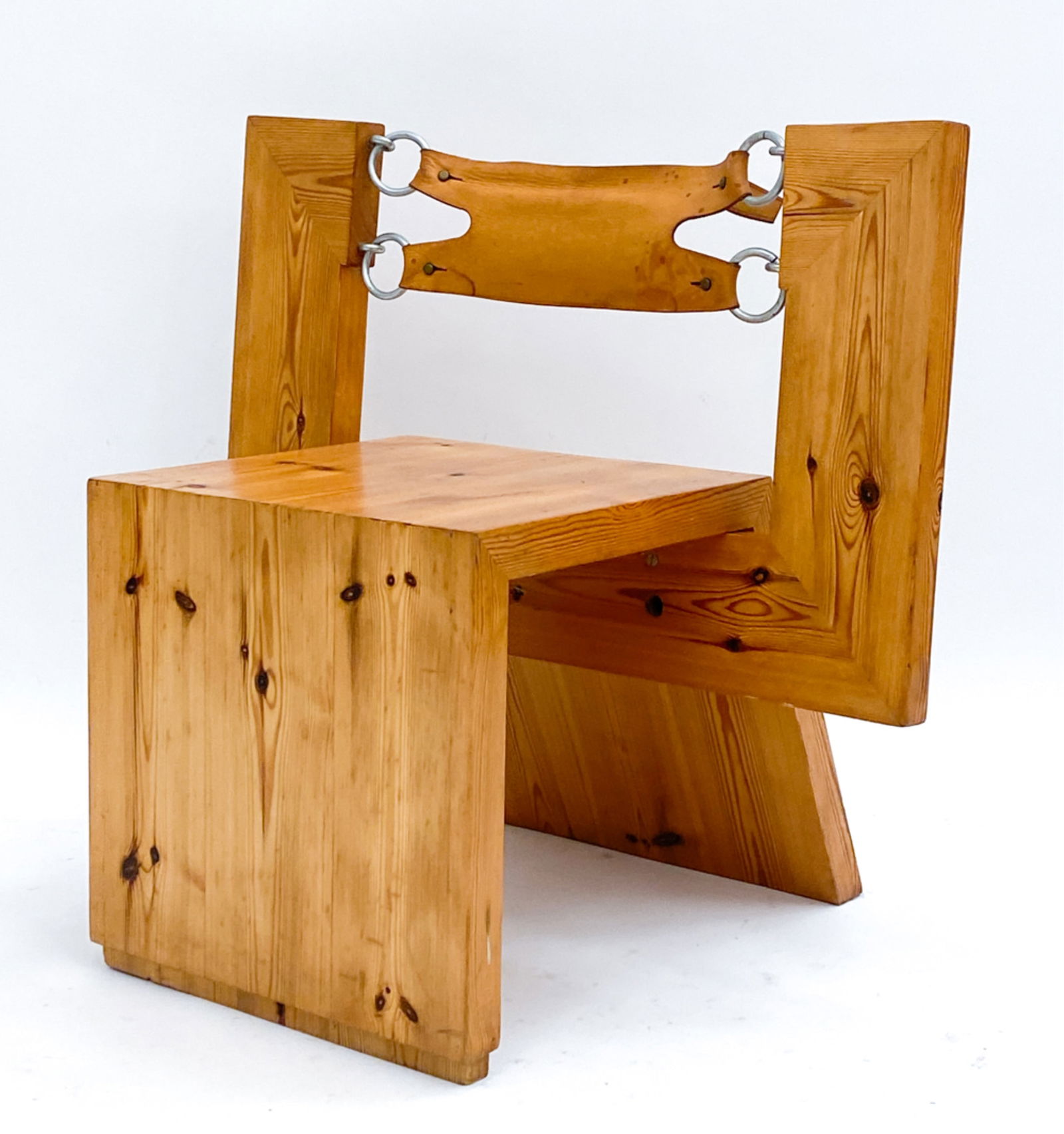 SWEDISH PINE BRUTALIST SCULPTURAL CHAIR. C.1970'S (1 of 19)