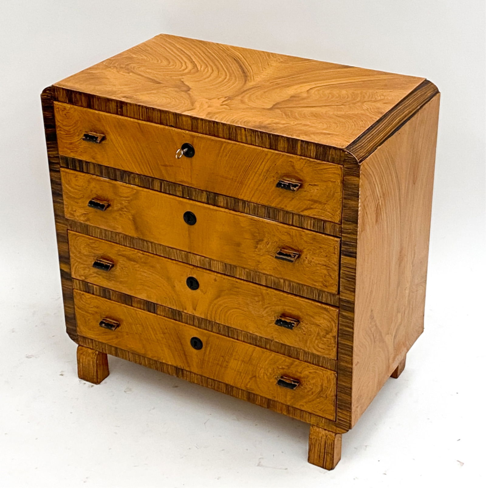 DANISH PAINT DECORATED ART DECO CHEST. C.1940'S (1 of 15)