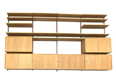 ATTR KRISTIANSEN FOR FM FURNITURE OAK WALL SYSTEM