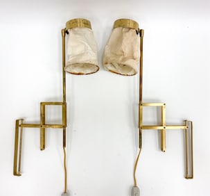 TH VALENTINER BY DINESEN BRASS SCISSOR WALL LAMPS
