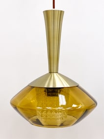 VIKTRA DANISH ART GLASS & BRASS PENDANT LAMP