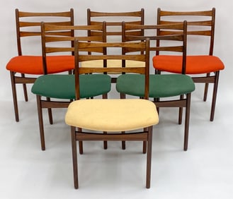 (6) MID-CENTURY DANISH ROSEWOOD DINING CHAIRS
