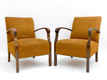 FRITZ HANSEN STYLE DANISH BEECH ARM CHAIRS C.1940S