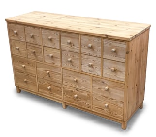 DANISH PINE APOTHECARY STYLE CHEST OF DRAWERS
