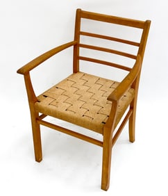 DANISH BEECH & PAPERCORD CHAIR BY FRITZ HANSEN