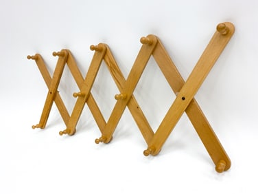 DANISH OAK EXPANDABLE COAT/ HAT RACK