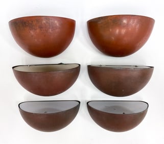 (6) DANISH COPPER WALL LAMP SONCES