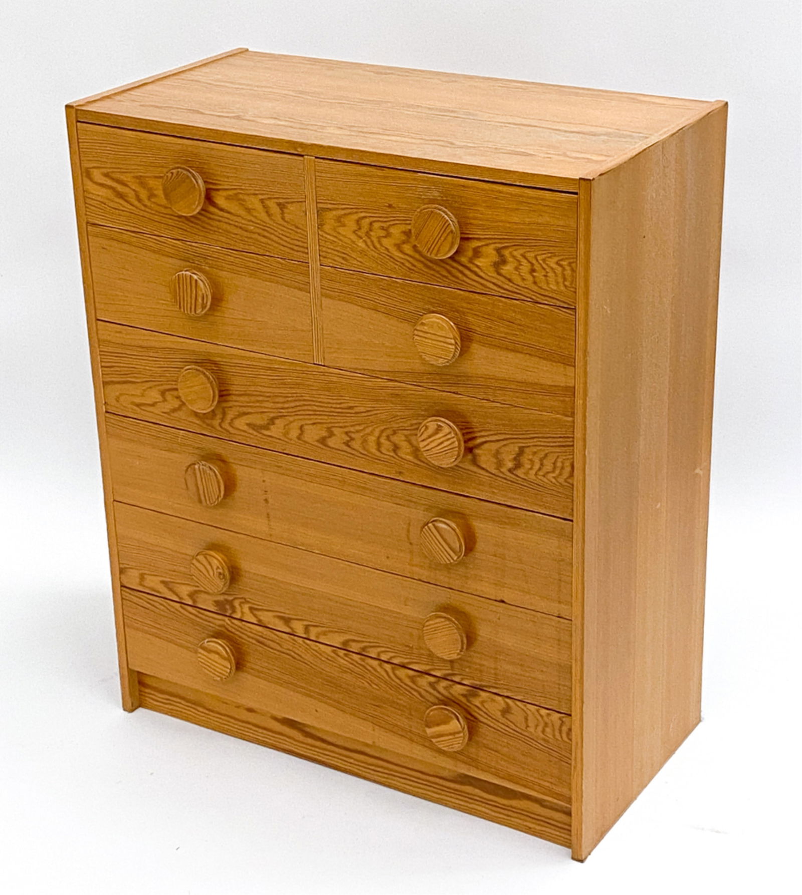 DANISH PINE CHEST OF DRAWERS. C 1960'S (1 of 19)