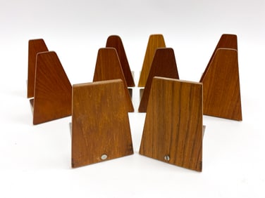 (10) ATTR. KAI KRISTIANSEN DANISH TEAK BOOKENDS