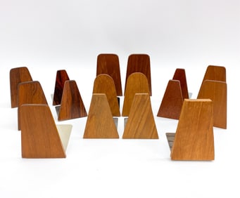 (16) ATTR. KAI KRISTIANSEN DANISH TEAK BOOKENDS