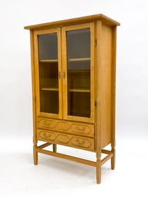 ATTR. KJAERNULF DANISH OAK GLASS DOOR CABINET