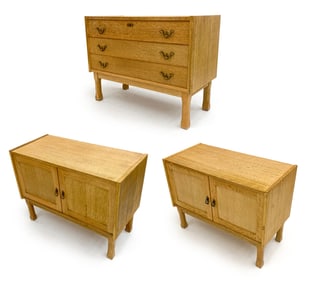 (3) DANISH OAK CABINETS MANNER OF KJAERNULF