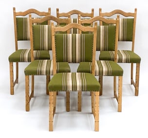 6 DANISH OAK DINING CHAIRS IN MANNER OF KJAERNULF