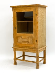 DANISH OAK & GLASS CABINET IN KJAERNULF STYLE.