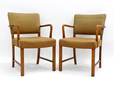 PAIR DANISH OAK CHAIRS IN THE STYLE OF KAARE KLINT