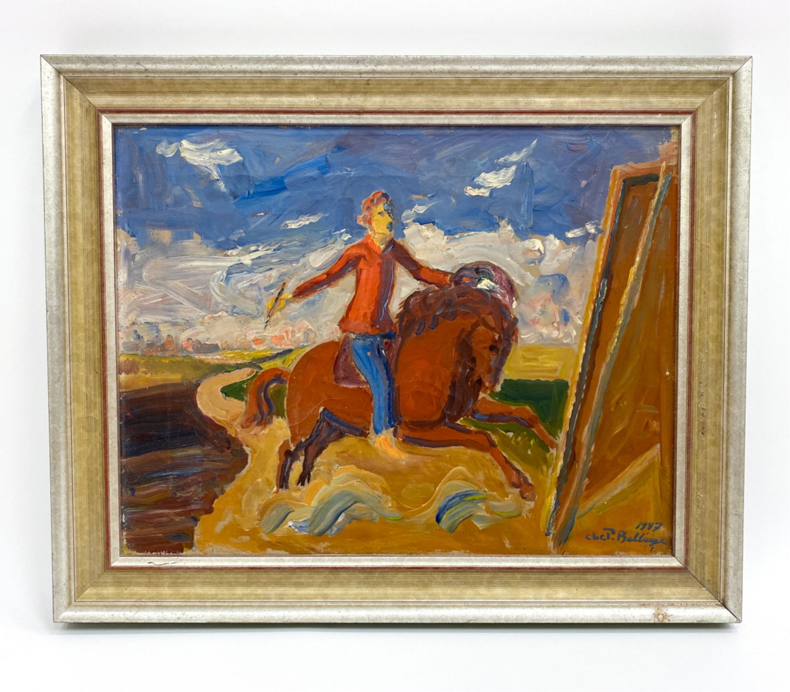DANISH ABSTRACT EXPRESSIONIST O/C HORSE RIDER (1 of 5)