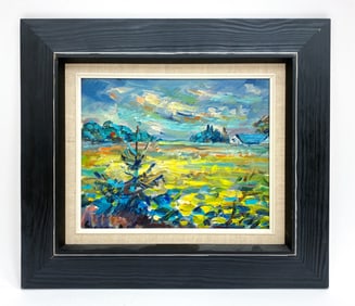 SVEND O KRAMER (DANISH 1919-2010) O/C LANDSCAPE