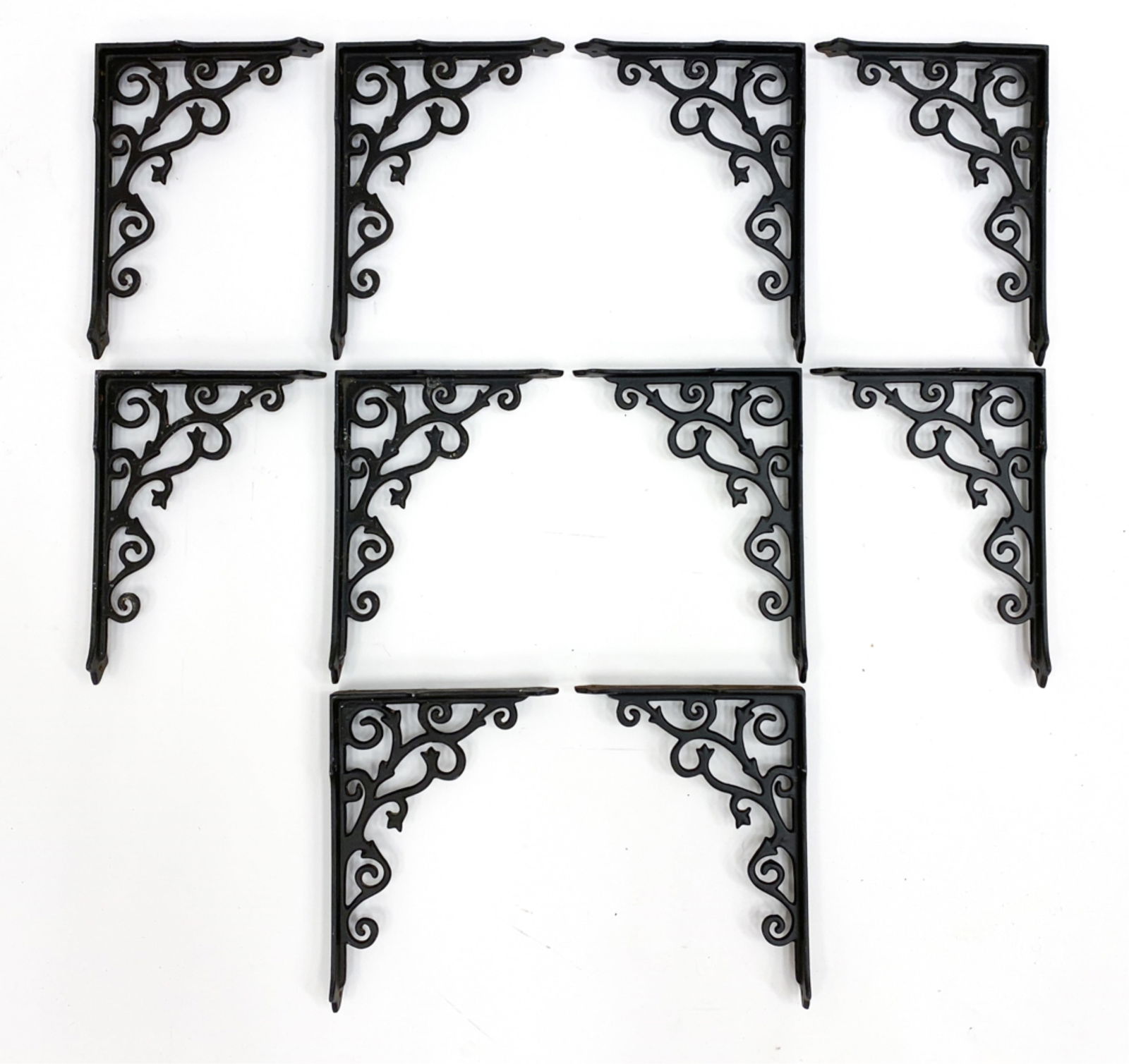 (10) VINTAGE DANISH CAST IRON WALL SHELF BRACKETS (1 of 6)