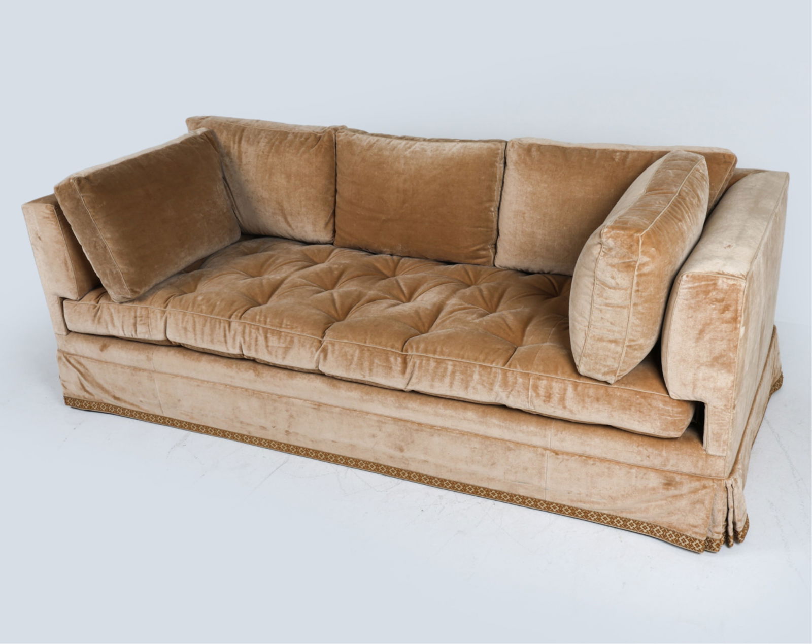 CONTEMPORARY BEIGE VELOUR SOFA (1 of 16)