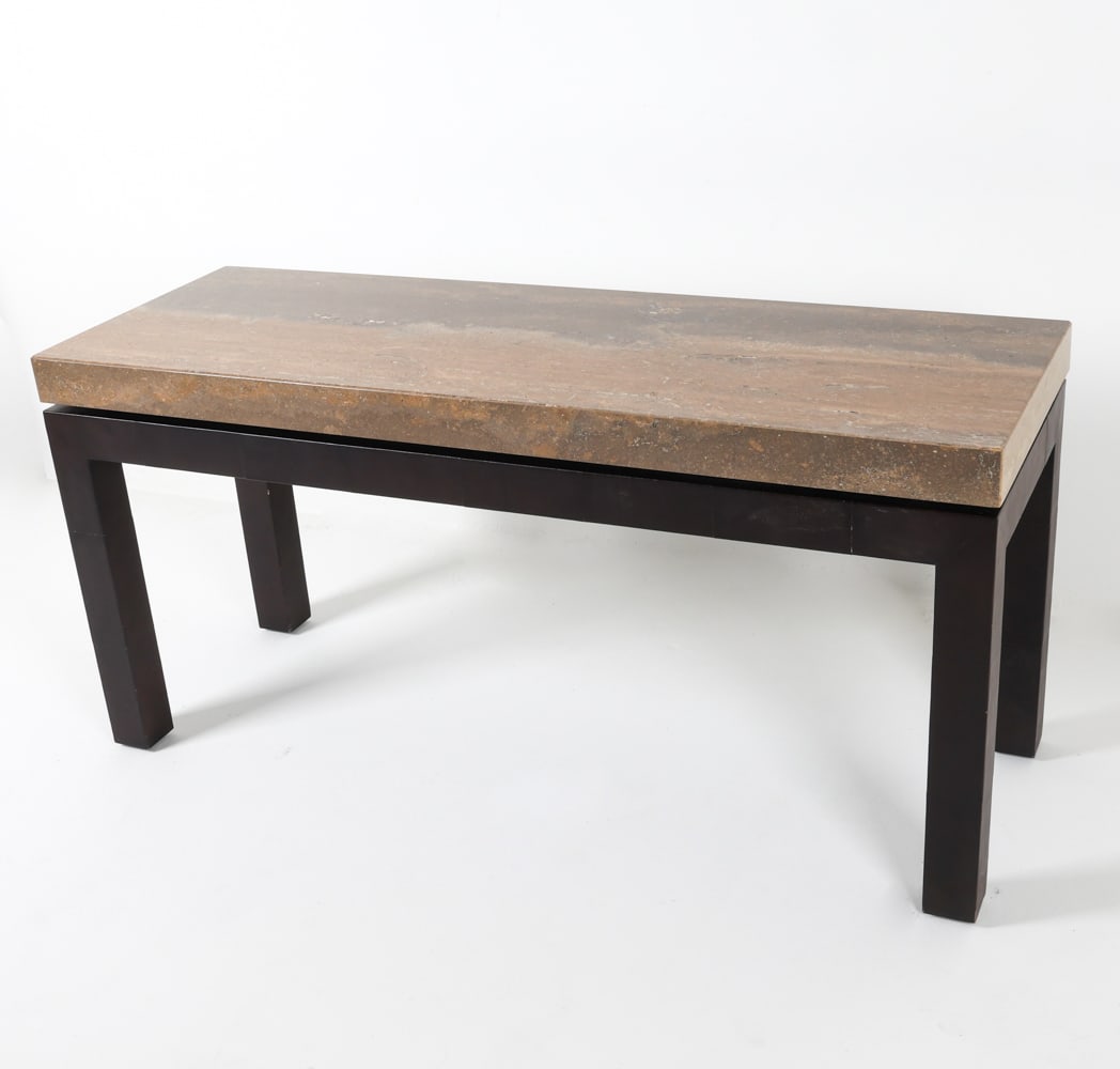 TRAVERTINE TOP CONSOLE TABLE (1 of 17)