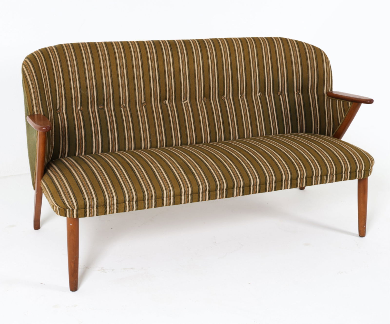 KURT OSTERVIG STYLE TEAK AND WOOL SOFA, C.1960'S (1 of 16)