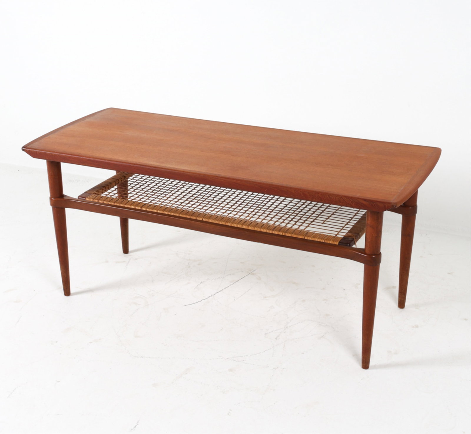 DANISH TEAK AND RATTAN COFFEE TABLE, C.1960'S (1 of 16)