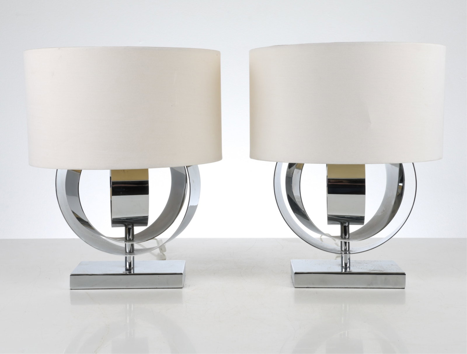 PAIR OF DANISH CHROME TABLE LAMPS (1 of 13)