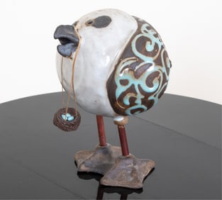SUSAN DAVIS CERAMIC SEAGULL BIRD SCULPTURE