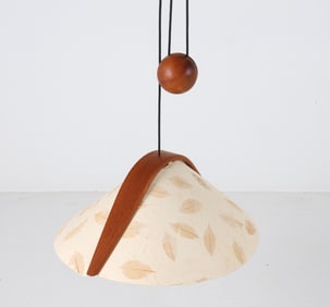 BEECH AND PAPER 'ARTA' PENDANT LIGHT FROM DOMUS