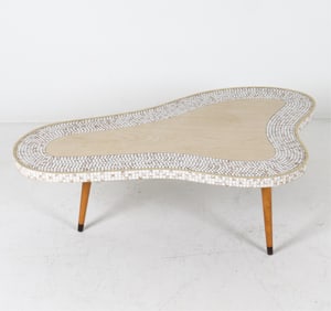 MID-CENTURY MOSAIC TILE COFFEE TABLE