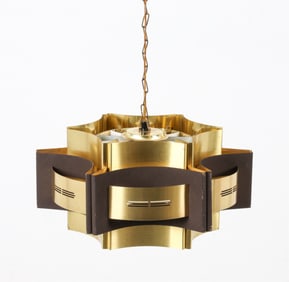 BRASS PENDANT CHANDELIER BY WERNER SCHOU