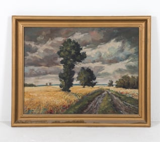 VINTAGE LANDSCAPE O/B PAINTING