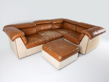 SCANDINAVIAN LEATHER & LINEN MODULAR SOFA