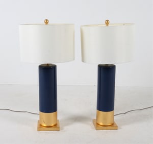 PAIR OF SAFAVIEH CERAMIC TABLE LAMPS