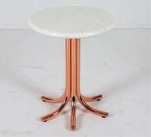 JONATHAN ADLER MARBLE AND COPPER SIDE TABLE