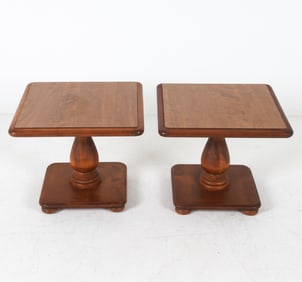 PAIR OF ETHAN ALLEN NUTMEG MAPLE END TABLES