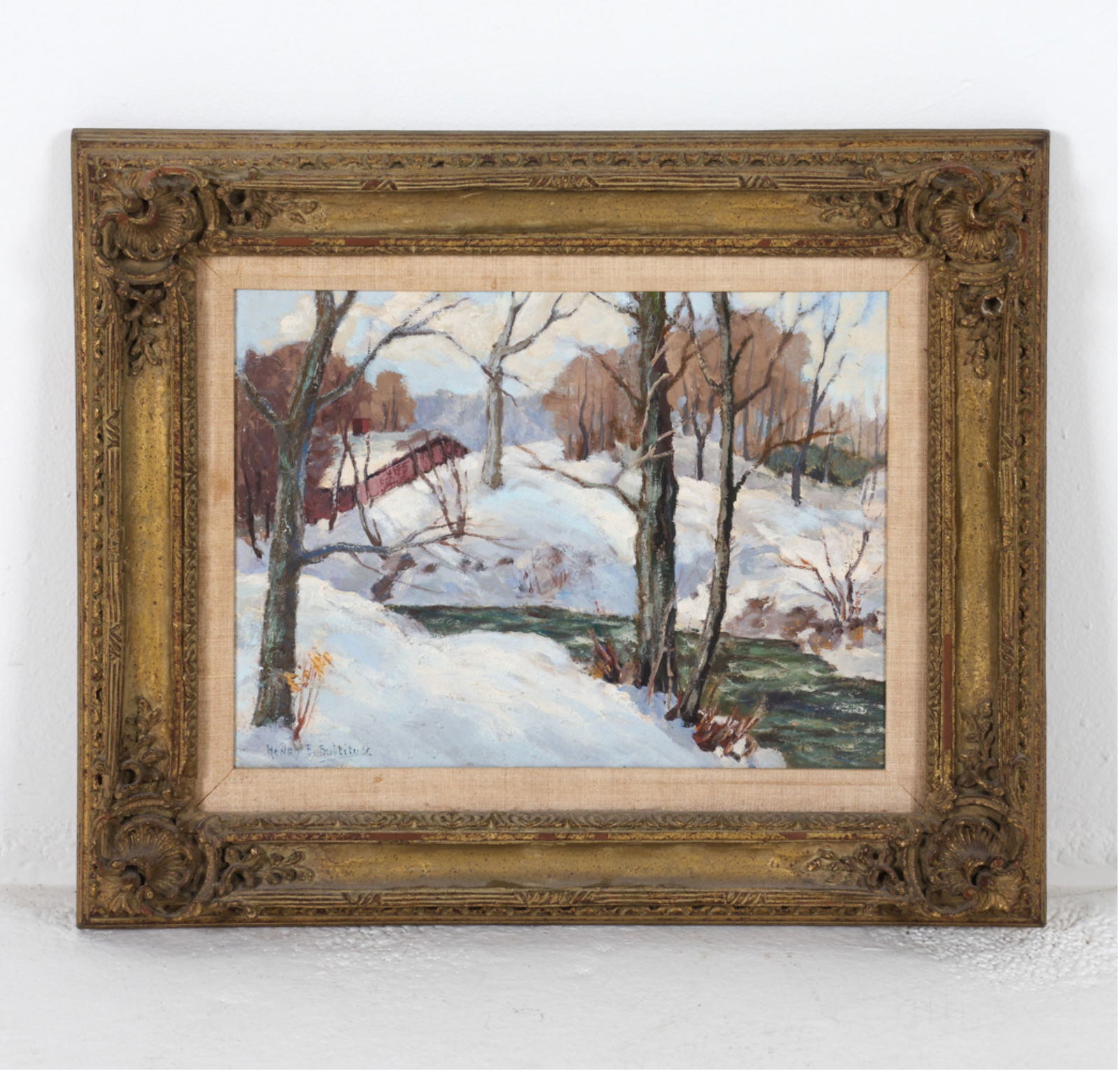1935 WINTER LANDSCAPE O/B PAINTING (1 of 8)