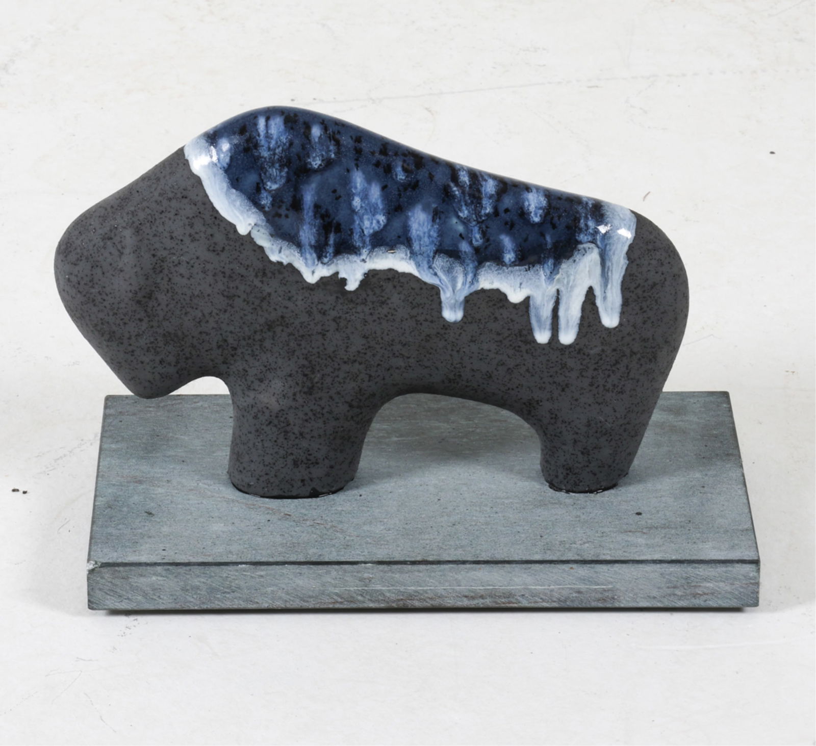CONTEMPORARY CERAMIC BUFFALO SCULPTURE (1 of 12)