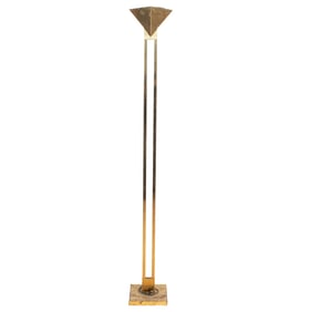 MID-CENTURY ART DECO STYLE BRASS FLOOR LAMP