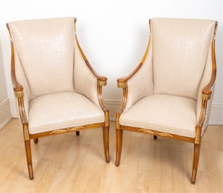 PAIR OF NEOCLASSICAL STYLE ARMCHAIRS