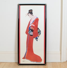 HISASHI OTSUKA SIGNED JAPANESE GEISHA PRINT