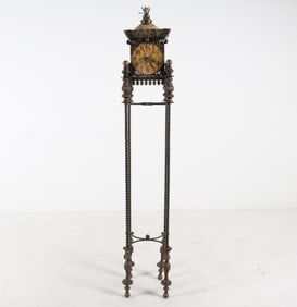 CONTEMPORARY PIERCED METAL TALL CLOCK